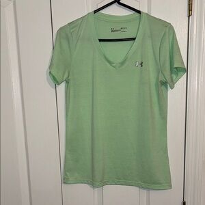 Under Armour Womens UA Tech Twist Tee V-Neck Short Sleeve M T-Shirt Green